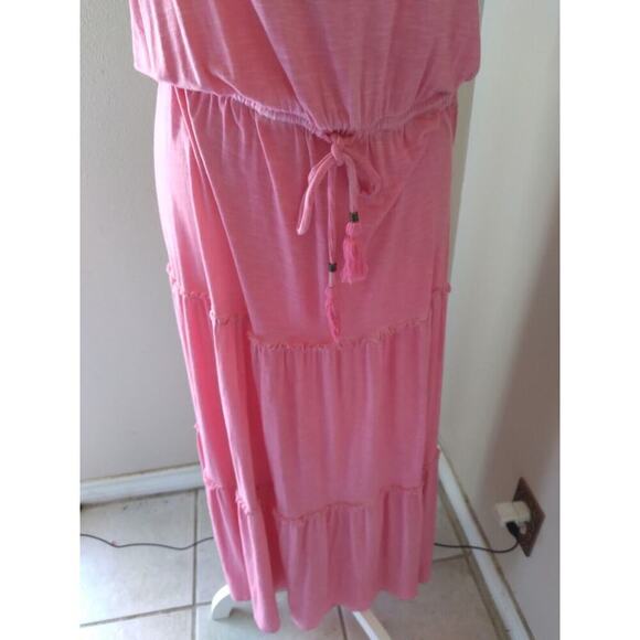Knox Rose Maxi Dress Pink Tiered Sz L Beach Boho Fairy - Picture 3 of 9